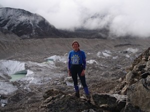 Philippa at a glacial lake